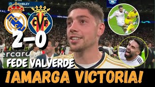 REACCION DE FEDE VALVERDE TRAS LAS VICTORIA DEL REAL MADRID 20 VILLARREAL LALIGA [upl. by Adnema]