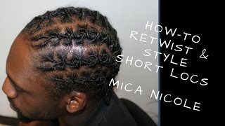 TUTORIAL  HOW TO RETWIST amp STYLE SHORT LOCS [upl. by Hufnagel]