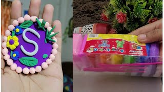 quotSquotLetter diye mini wallmate with clay S letter দিয়ে মিনি ওয়ালমেটclay diye mini cute wallmate [upl. by Adnarym587]