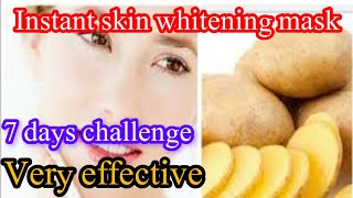 homemade potato bleach skin whitening with potato face packskin care routine [upl. by Hakaber]