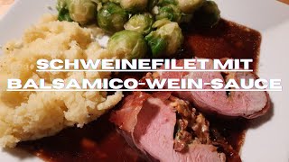 Festliches gefülltes Schweinefilet mit Balsamicoweinsauce  schnelles köstliches Gericht [upl. by Izmar]