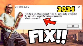 How To Fix GTA 5 Error ERRGENZLIB2 in 2024  GTA V ERRGENZLIB2 Fix [upl. by Schulz151]