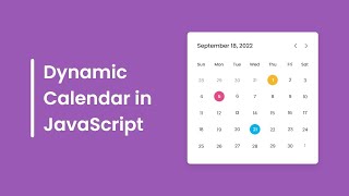 Create A Dynamic Calendar in HTML CSS amp JavaScript Free source code [upl. by Neetsuj]