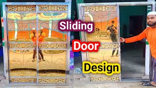 Steel Sliding Door Design  SS Sliding Door Design  Golden Sliding Door Design  SS Door Design [upl. by Jolie318]