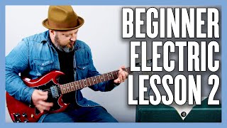 Beginner Electric Guitar Lesson 1 FINGER POWER CHORDS [upl. by Llenreb]