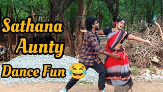 Sathana aunty Dance fun  Part2  Thanikatchi Uruttu [upl. by Nappie448]