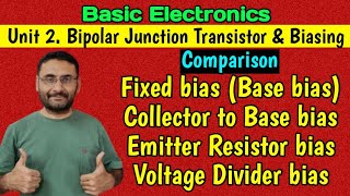 Transistor Biasing Methods  Comparison  BEBTech 1st year  Basic Electronics  in हिन्दी [upl. by Minabe]