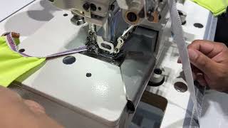 SF58205CBTY Direct drive interlock machine for elastic or lace attaching [upl. by Rustice]