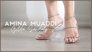 AMINA MUADDI GILDA SANDALS  SIZING amp TRYON [upl. by Aiynot148]