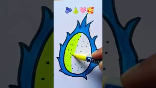 Easy dragon fruit drawing desenho artprojects viralvideo cartoon tiktok shorts [upl. by Peri]