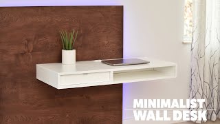 DIY LED floating desk Space saving desk [upl. by Germana]