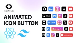 Animated Icon Button in React and Tailwind CSS  Social Media Icon Button Hover Effect [upl. by Meggie710]