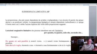 Congiunzione limitativa complemento di limitazione subordinata limitativa ItalianoLatino [upl. by Ace]