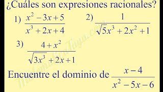 Expresión racional Definición y dominio [upl. by Eentrok]