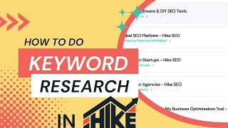 How To Do Keyword Research Within Hike SEO [upl. by Isia996]