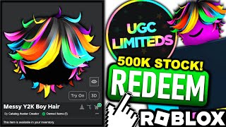 FREE UGC LIMITED CODE HOW TO GET Catalog Avatar Creator Messy Y2K Summer Boy Hair ROBLOX [upl. by Koren177]