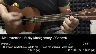 Mr Loverman  Ricky Montgomery Ukulele Cover with Chords  Lyrics [upl. by Delija660]