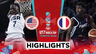 USA 🇺🇸 vs France 🇫🇷  Highlights  FIBA U17 Basketball World Cup 2024 [upl. by Barde]