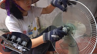 Restore table fan old 9  Switch Button Problem Repair  How to repairing electric fans in the home [upl. by Luoar232]