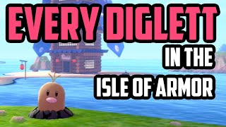 ALL 150 Alolan Diglett Locations in ONE TAKE  Pokemon Sword amp Shield DLC Isle of Armor [upl. by Enner]