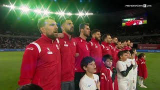 Georgia vs Greece National Anthem  EURO 2024 Qualifiers Playoff [upl. by Ykcir345]