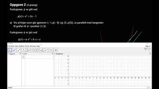 Funksjonsdrøfting med Geogebra R1 Eksamen vår 2020 Del 2 Oppgave 2 [upl. by Airetahs]