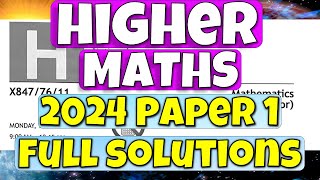 Higher Maths 2024 Paper 1 Full Solutions [upl. by Sumner598]