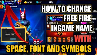 HOW TO ADD SPACE FONT AND SYMBOLS TO FREE FIRE NICK NAME [upl. by Sesilu]