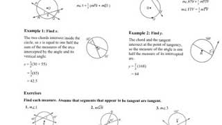 106 Secants Tangents and Angle Measures [upl. by Cesar]