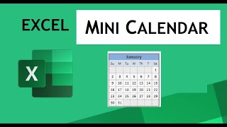 Create Mini Calendar and date picker in Excel  Excel Calendar [upl. by Montfort16]