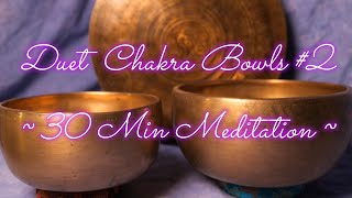 DUET CHAKRA BOWLS 2  HEAL 2 CHAKRAS FAST  ROOT1ST amp HEART CHAKRAS  30 MIN TEMPLESOUNDSNET [upl. by Ellenrad]