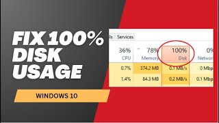 Fix 100 Disk usage  Windows 10 [upl. by Halilak]