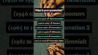 Generation Comparison 19012024What is your generation knowyougeneration genz generationz [upl. by Nereil]