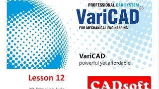 VariCAD 2016 English  Lesson 1249  2D Drawing Aids [upl. by Joanna]