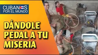 Lavadora Cubana a base de pedales un invento que refleja la miseria en Cuba [upl. by Tigdirb]