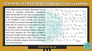 Exercise No49  60 WPM  Pitman Shorthand Dictation  KZ Learning shorthand [upl. by Nelyt]