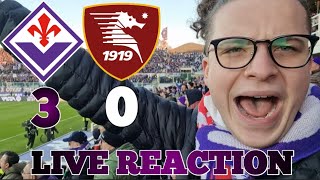 GODOO LIVE REACTION DALLO STADIO FIORENTINA  SALERNITANA 30 GOL BELTRAN SOTTIL E BONAVENTURA 💜 [upl. by Egiarc]