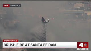 Brush fire at Santa Fe Dam in Irwindale [upl. by Ecyle]