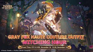 Witching Hour  Gray Fox Haute Couture Outfit Showcase  Tower of Fantasy PlayStation [upl. by Riebling]