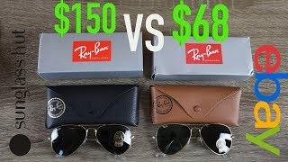 How to Spot Fake Ray Ban Aviators Full Guide  Sunglass Hut vs eBay [upl. by Sell]