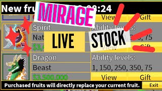 🔴NEW MIRAGE ISLAND Blox Fruits Stock 247 Live  Kitsune Mammoth Leopard Dragon Buddha Dough [upl. by Enak]