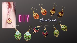 DIY Quick and Easy to make Beaded Earrings for Beginners  Beaded Jewelry  Aretes  Orecchini [upl. by Herriott]