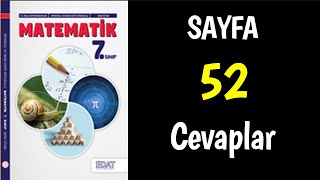 7Sınıf Matematik Ders Kitabı Sayfa 52 Cevapları [upl. by Gerard]