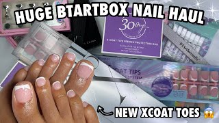 Huge BTARTBOX Nail Haul  Trying the NEW Viral French Tip X Coat Toe Nails  Acrylic Toes Dupe [upl. by Teodorico323]