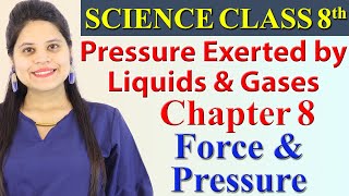 Pressure Exerted by Liquids and Gases  Chapter 8  Force and Pressure  Science Class 8 CBSE [upl. by Nickolas]