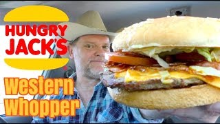 Western BBQ Bacon Whopper Review  Hungry JacksBurger King [upl. by Orbadiah]