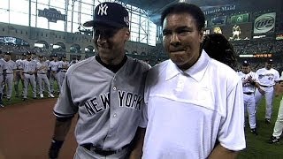 ALNL Muhammad Ali helps throw out the first pitch [upl. by Nyloj]