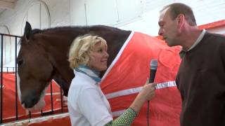 Susan Kayne with Ned and Hallamore Clydesdale at The Big E Fair [upl. by Handler763]