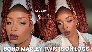 VLOGTOBER DAY 4 Boho marley twists over locs tutorial Beginner Friendly [upl. by Melamed]