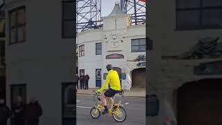 paddy mcguinness cycles through blackpool for children in need challenge blackpool charity [upl. by Pontus253]